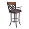 Armen Living Tahiti 30" Arm Barstool in Auburn Bay finish with Brown Pu upholstery LCTA30ARBABR - alternate 2
